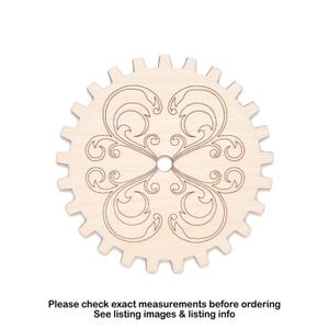 Filigree Gear Design-Wood Cutout-Steampunk Wood Gears-Various Sizes-Victorian Style-Steampunk Wood accessories-Mechanical Cogs And Gears