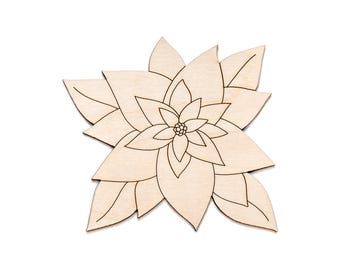 ポインセチアの花 267-265 切り抜き型（10個セット） - Etsy 日本