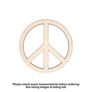 Peace Symbol Wood Cutout-Peace Theme Decor-Wood Symbols-Various Sizes-DIY Crafts-Unfinished Wood-Peace Sign Decor-Peace Silhouette-Laser Cut