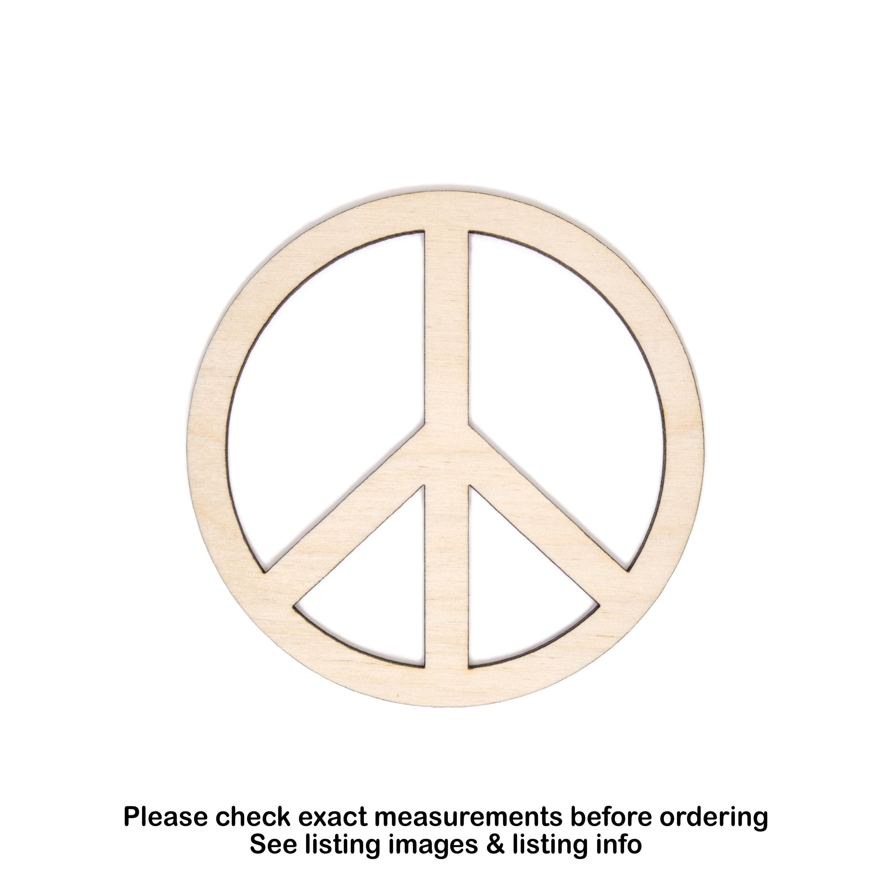 Peace Symbol Wood Cutout - Laser Cut Unfinished Craft Shape