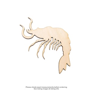 Shrimp Blank Wood Cutout-Sea Creatures Wood Decor-Shrimp Theme Decor-Various Sizes-Ocean Theme Crafts-DIY-Beach Wood Decor-Wood Crustaceans
