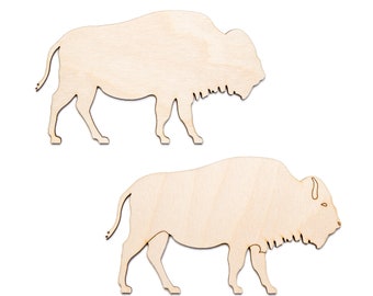 Bison-Wood Cutout-Two Design Options-Wildlife Wood Decor-National Park Wildlife Wood Shapes-Various Sizes-DIY Crafts-Buffalo-Animal Shapes