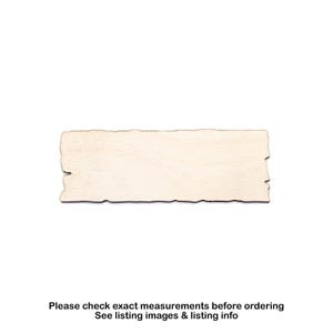 Recorte de tablón de madera rústica - Forma artesanal sin acabado cortada con láser - Varios tamaños