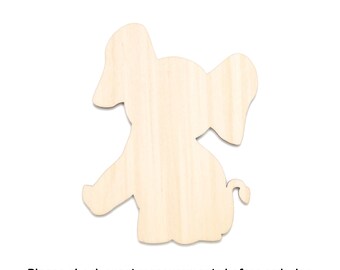 Baby Elephant Posing Blank Wood Cutout - Laser Cut Unfinished Craft Shape - Multiple Sizes