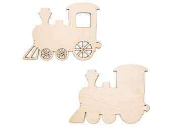 Train Side View Blank Wood Cutout - Laser Cut Unfinished Craft Shape - Multiple Sizes