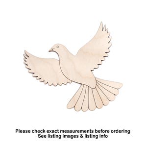 Dove With Open Wings Detail Wood Cutout-Birds In Flight-Various Sizes-DIY Crafts-Peace Dove-Wooden Birds-Special Occasion Decor-Religious
