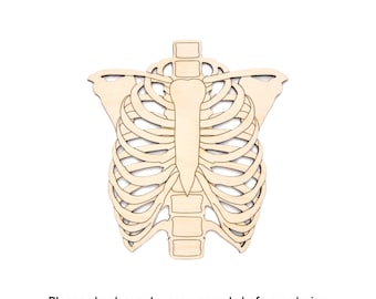 Ribcage Detailed Wood Cutout-Anatomical Decor-Various Sizes-DIY Crafts-Unfinished Wood-Gothic Decor-Anatomy Wood Accents-Gothic-Skeletons