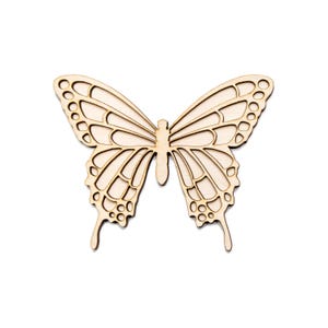 Ogoniasty motyl - dwuwarstwowy - wycięty z drewna - dekoracja z drewna z motywem motyla - owady 3D - różne rozmiary - słodka dekoracja motyla - teksturowane motyle