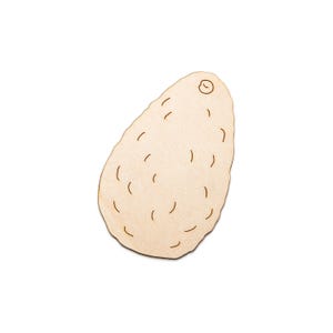 Aguacate con detalles calados en madera - Figura artesanal sin acabado cortada con láser - Varios tamaños