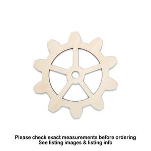 Gear 10 Tooth-Wood Gear-Chunky Teeth Gear-Laser Cut -Various Sizes-DIY Crafts-Steampunk Crafts-Wood cutout-Cogs-Wooden Crafts-Steampunk Gear