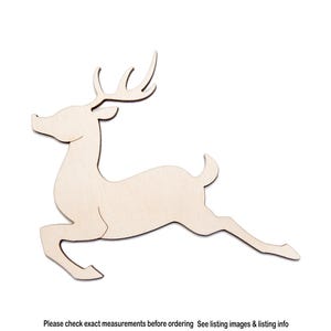 Reno Volando - Recorte de Madera en Blanco - Decoración Navideña de Animales - Reno de Papá Noel - Decoración Navideña - Varios Tamaños - Manualidades DIY - Criaturas del Bosque - Caribú