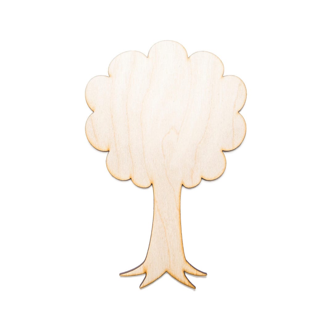 Cute Tree Wood Cutout-fluffy Tree Design-various Sizes-kids Decor-wood ...