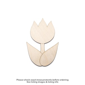 Cute Tulip Flower Wood Cutout-Spring Flowers Decor-Garden Theme Decor-Various Sizes-DIY Crafts-Unfinished Wood Flower-Garden Flowers-Easter