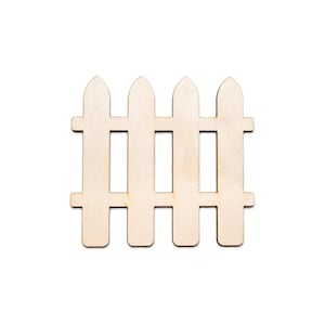 Picket Fence-Four Posts-Wood Cutout-Wood Fence Decor-Mini Home Accessories-Various Sizes-DIY Crafts-Cute Fence-Classic Spike Fence-Props