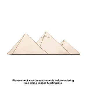 Pirámides de Giza - Recortes de madera - Decoración del Antiguo Egipto - Manualidades de historia antigua - Varios tamaños - Manualidades DIY - Madera sin terminar - Recortes de madera de las pirámides de Egipto