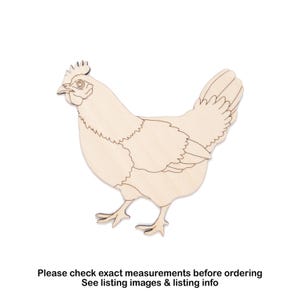Hen Detail Wood Cutout-Realistic Hen-Farm Animal Decor-Various Sizes-Paintable Wood Crafts-Chicken Cutout-Realistic Animal Decor-Farm Hen
