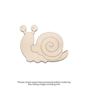 Découpe de bois mignon escargot-détails d'insectes de jardin-escargots et limaces-différentes tailles-bricolages-bricolages de printemps-créatures mignonnes-coupes de bois non finies