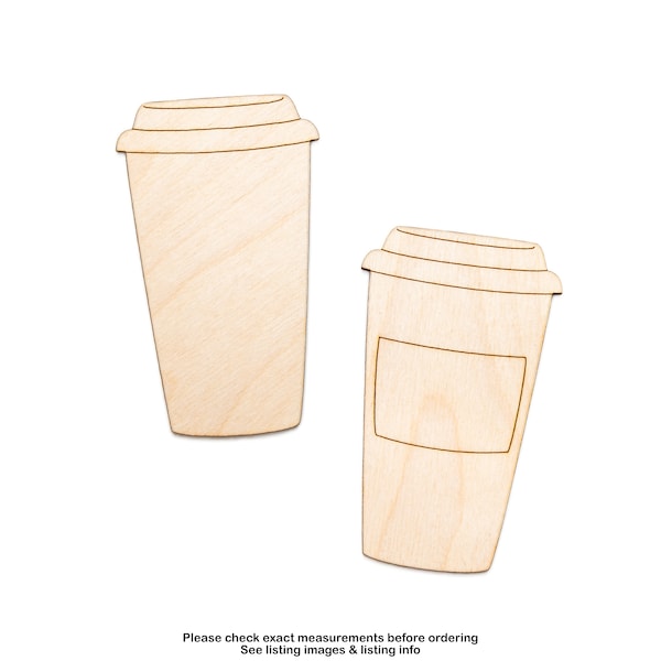 Coffee Cup-Wood Cutout-Two Design Options-Coffee Theme Decor-Various Sizes-Cafe Wood Accents-Coffee Cup Accessories-Blank Coffee Cup-Drinks