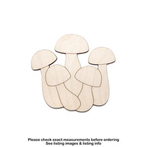 Bouquet de champignons-découpe en bois-champignons cèpes-champignons thème décor-différentes tailles-bricolage-décor Nature-coupes de bois brut-formes de champignons