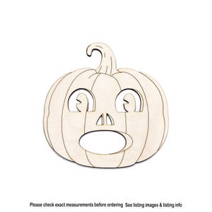 Scared Jack-O-Lantern-Wood Cutout-Vintage Style Halloween Decor-Retro Wood Pumpkin-Various Sizes-DIY Crafts-Cartoon Pumpkin Decor-Spooky