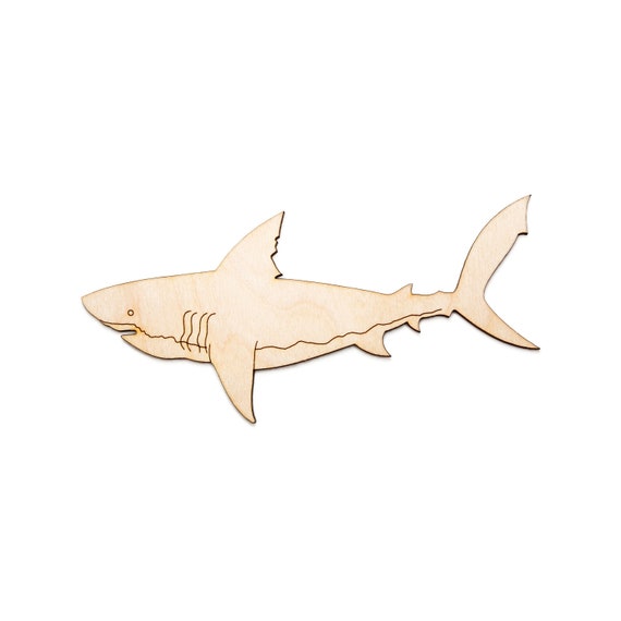 Shark-detail Wood Cutout-shark Wood Decor-white Shark - Etsy