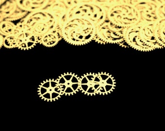 Brass Steampunk Gears, Steampunk Accessories, Steampunk Craft Jewelry Supply - 4x 1 Inch (25.4mm) Gears. Designer Special