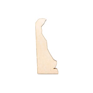 Delaware Wood Cutout-State Wood Decor-Vários tamanhos-Decoração geográfica-Decoração dos estados dos EUA-Recortes individuais dos estados-Decoração de casa de estados de madeira