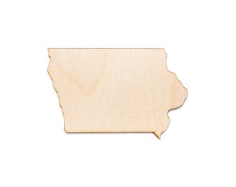 Iowa State Wood Cutout - Laser Cut Unfinished Craft Shape - Multiple Sizes
