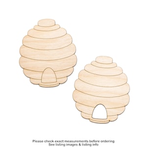 Beehive Wood Cutout - Laser Cut Unfinished Craft Shape - Multiple Sizes