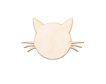 SAGOME IN LEGNO DI PIOPPO A FORMA DI GATTO – 6 Pezzi Per Fai-Da-Te, H 10 Cm L 11,5 Cm, Spessore 8 Mm, Superficie Levigata Da Dipingere E Decorare – Made In Italy