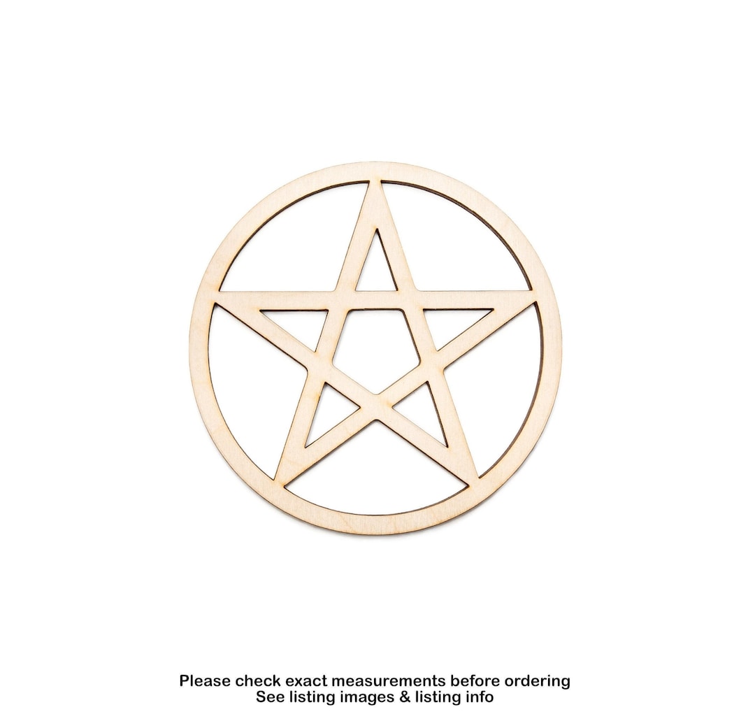 Wiccan Pentacle Wood Cutout - Laser Cut Unfinished Craft Shape ...