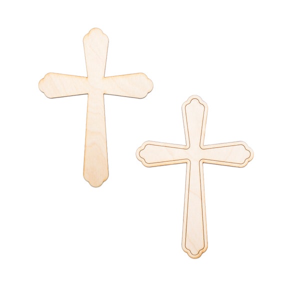 Unfinished Wood Cutout - 50-Pack Wooden Cross, Wood Pieces, Wood