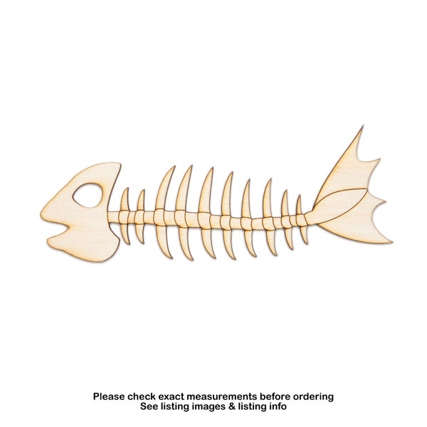 Fischknochen Holz Cutout-Holz Fisch Form-Verschiedene Größen-Fisch Skelett Design-Piraten Dekor-Skelett Fische-Nautisches Wohndekor-DIY Basteln