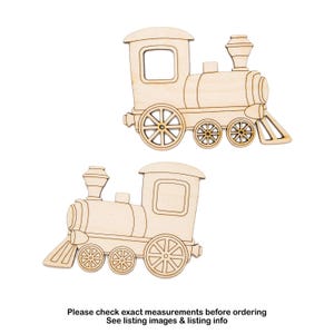 Train Detail Wood Cutout-Cartoonish Train Decor-Various Sizes-DIY Crafts-Unfinished Wood-Railway Decor-Travel Transportation Wood Accents