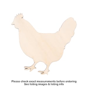 Hen Blank Wood Cutout-Realistic Hen-Farm Animal Decor-Various Sizes-Paintable Wood Crafts-Chicken Cutout-Realistic Animal Decor-Farm Hen
