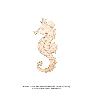 Seahorse Wood Cutout-Detailed-Sea Creature Decor-Various Sizes-DIY Projects-Ocean Wood Decor-Seahorse Decor-Sea Creature Accents-Line Etched