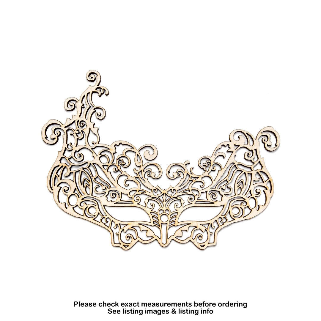 Masquerade Lace Style Mask Wood Cutout - Laser Cut Unfinished Craft ...