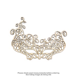 Grand masque de style dentelle mascarade - Découpe en bois détaillée - Décoration de fête sur le thème du masque - Motifs tourbillons et dentelle - Différentes tailles - Masques de bricolage - Découpe de bois complexe