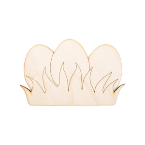 Eggs On Grass Wood Cutout-Easter Eggs-Various Sizes-Easter Egg Decor-Blank Egg Wood Shapes-Easter Scenery Decor-Eggs And Grass Decor