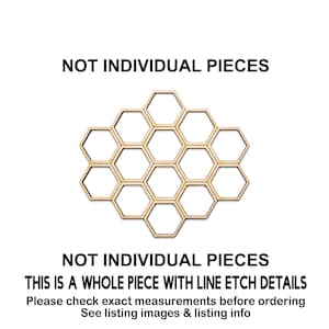 Honeycomb-Wood Cutout-Detail Cut-Honey Bee Theme Decor-Various Sizes-Honeycomb Wood Accents-Geometric Wood Shapes-Hexagon Shape-Open Combs