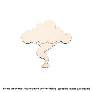 Tornado Cloud-Wood Cutout-Stormy Weather Decor-Tornado Theme Decor-Various Sizes-DIY Crafts-Clouds And Nature-Unfinished Wood-Weather Events