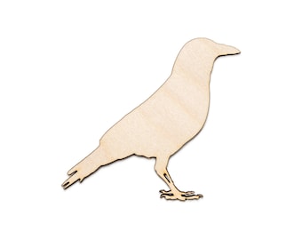 Crow Wood Cutout - Laser Cut Unfinished Craft Shape - Multiple Sizes