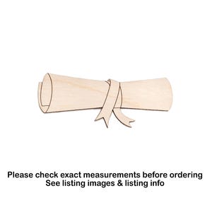 Examensrulle i trä - laserskuren ofärdig hantverksform - flera storlekar