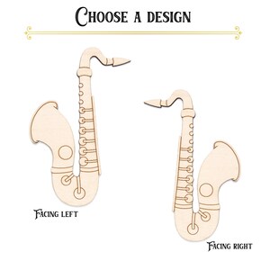 Saxophone Detailed Wood Cutout - Laser Cut Unfinished Craft Shape ...
