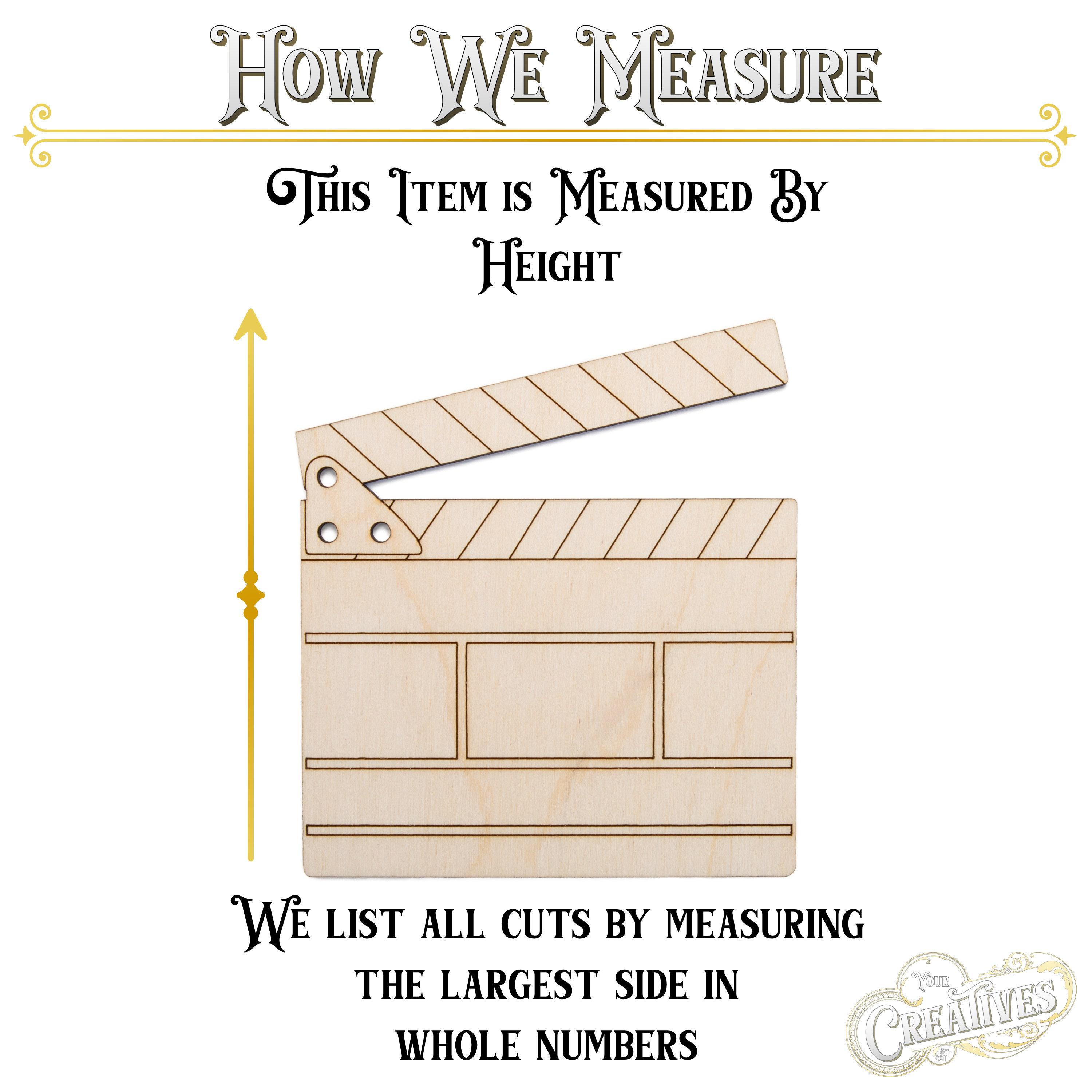 Film Clapper Board Detailed Wood Cutout - Laser Cut Unfinished Craft ...