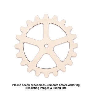 Gear 20 Tooth Angled Teeth Wood Cutout-Mechanical Gear-Various Sizes-DIY Crafts-Steampunk Crafts-Cogs-Robotic Gear decor-Wasteland Crafts