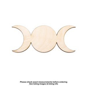 Triple Moon Blank Wood Cutout-Triple Moon Goddess-Various Sizes-Triple Moon Wood Decor-Wiccan Wood Decor-Witchy Theme Decor-Crescent Moons