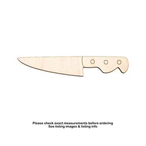 Découpage en bois de couteau de cuisine - Décoration d&#39;ustensiles de cuisine - Différentes tailles - Accessoires de couteau en bois - Accessoires de chef - Bois décoratifs pour la cuisine - Accessoires de cuisine en bois