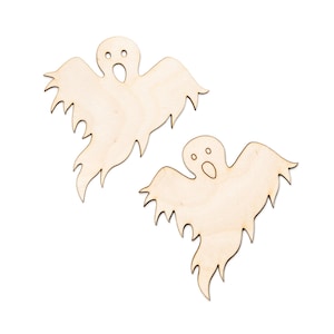 Ghost Shredded Wood Cutout - Laser Cut Unfinished Craft Shape - Multiple Sizes