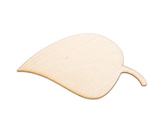 Leaf Wood Cutout - Laser Cut Unfinished Craft Shape - Multiple Sizes